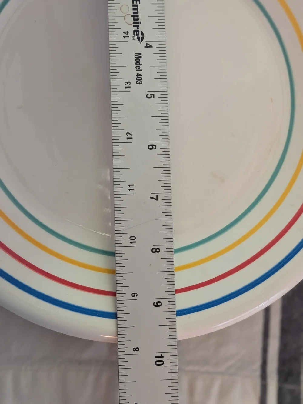 Pier 1 Hand Painted Italy Rainbow Stripe Salad Plate Ceramic Cottagecore